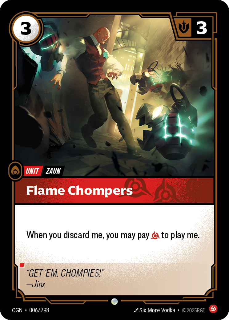 Flame Chompers OGN-006/298 Normal Riftbound card