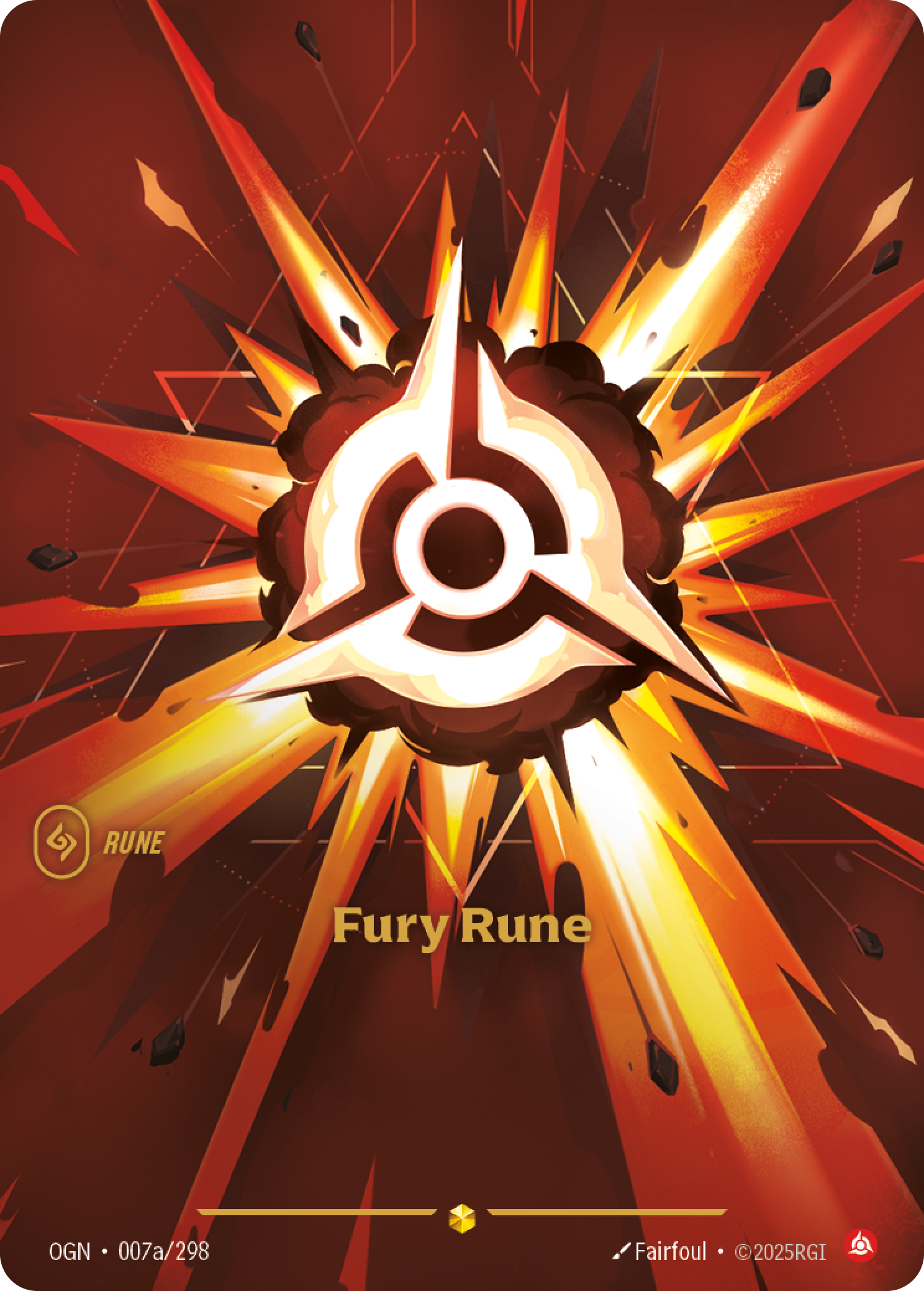 Fury Rune OGN-007a/298 Alternate Art Riftbound card