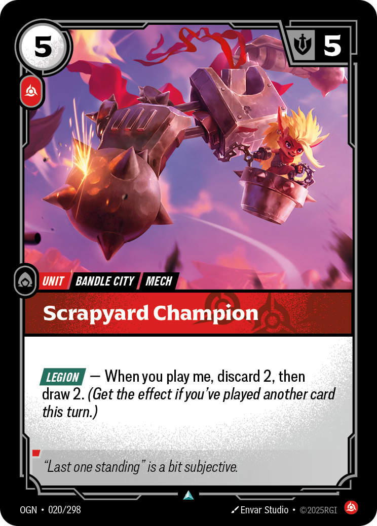 Scrapyard Champion OGN-020/298 Normal Riftbound card