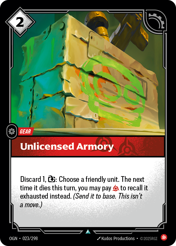 Unlicensed Armory OGN-023/298 Normal Riftbound card