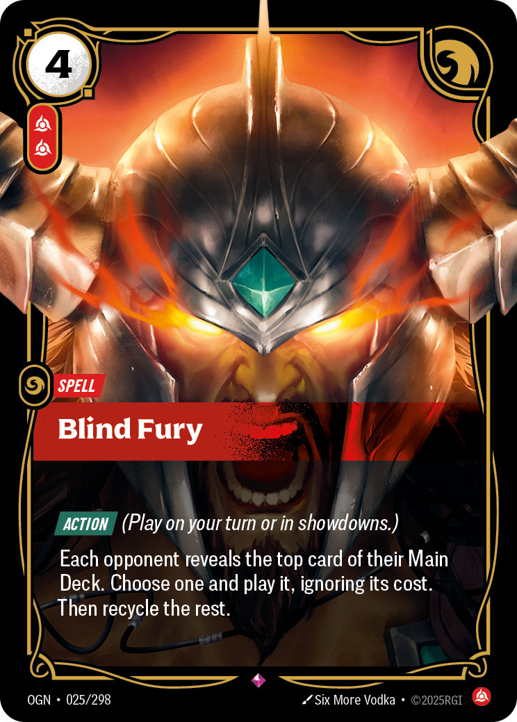 Blind Fury OGN-025/298 Normal Riftbound card