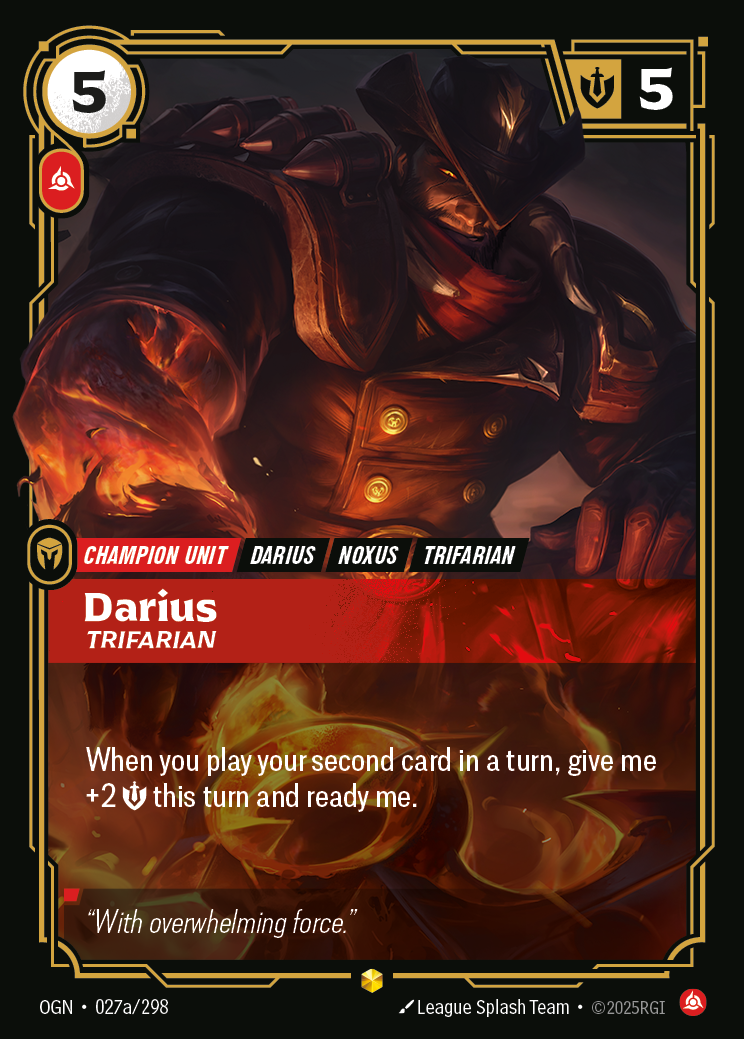Darius, Trifarian OGN-027a/298 Alternate Art Riftbound card