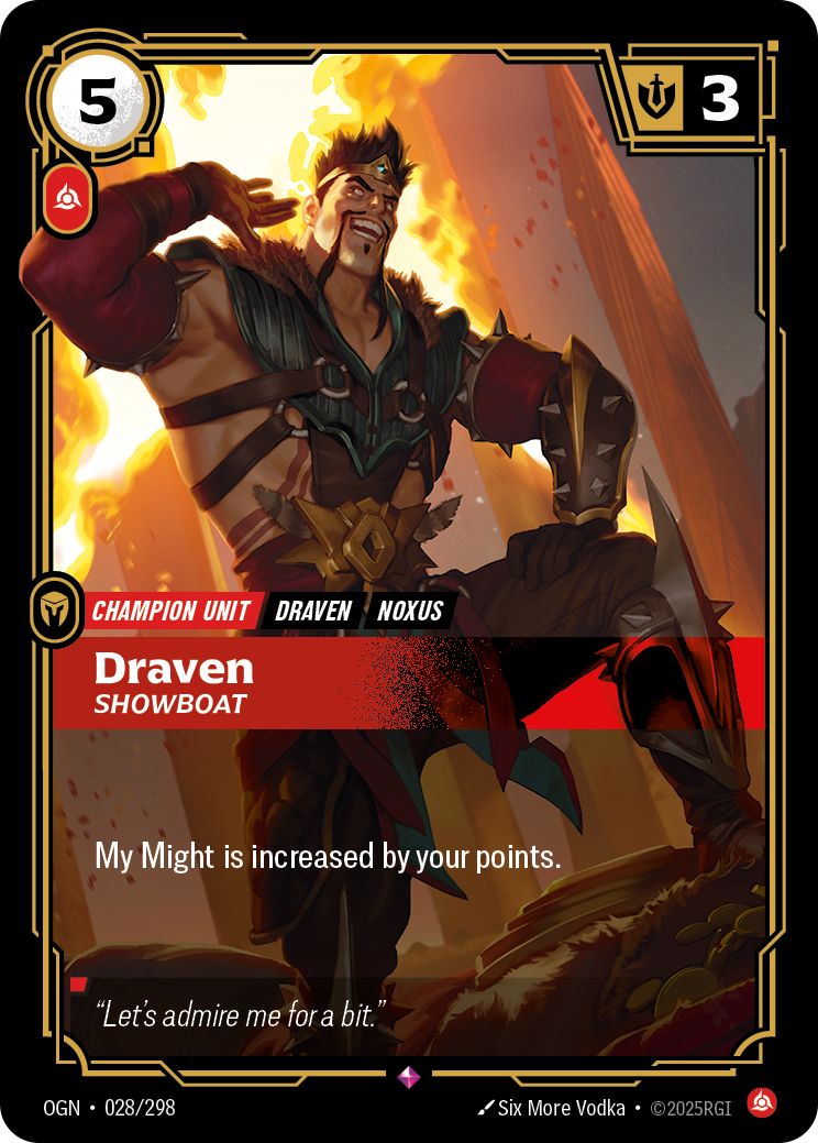 Draven, Showboat OGN-028/298 Normal Riftbound card