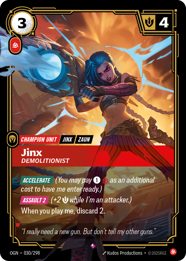 Jinx, Demolitionist OGN-030/298 Normal Riftbound card