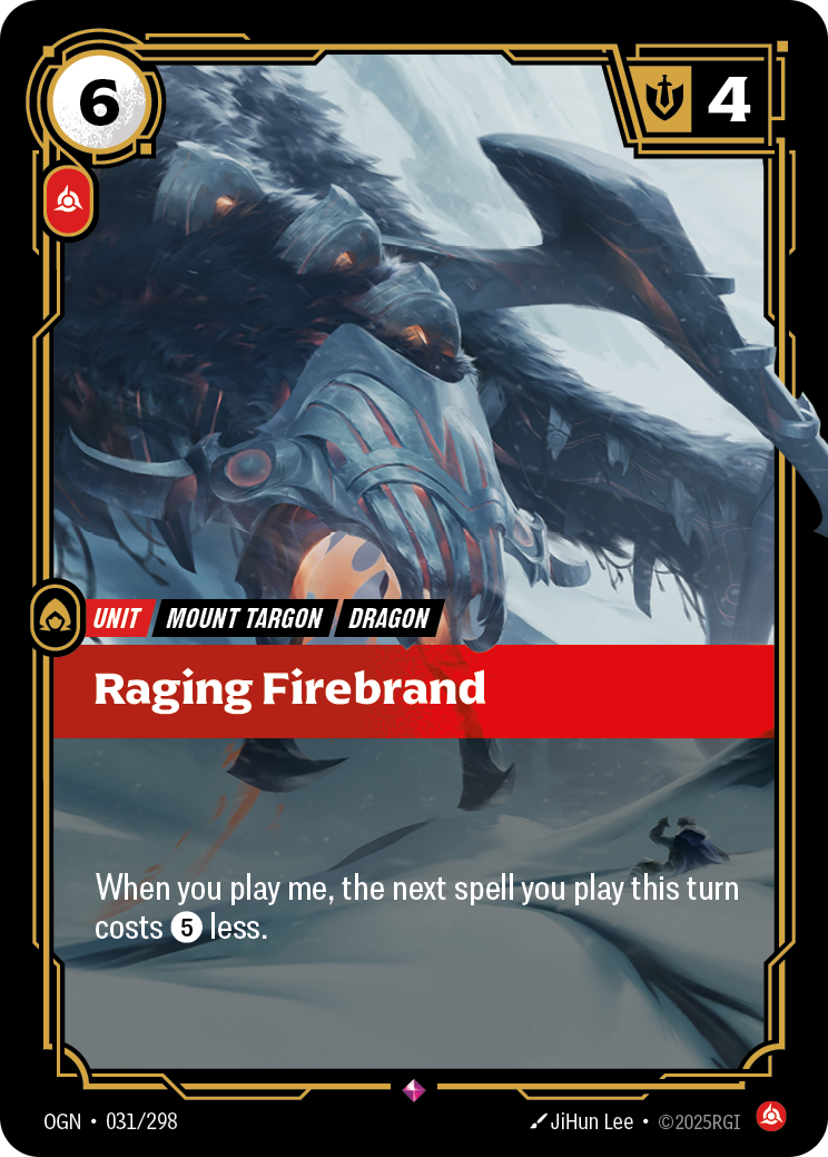 Raging Firebrand OGN-031/298 Normal Riftbound card