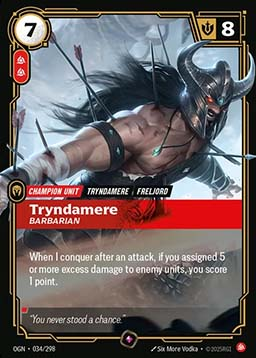 Tryndamere, Barbarian OGN-034/298-P Foil Riftbound card