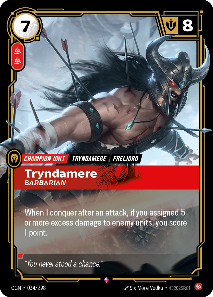 Tryndamere, Barbarian OGN-034/298 Normal Riftbound card