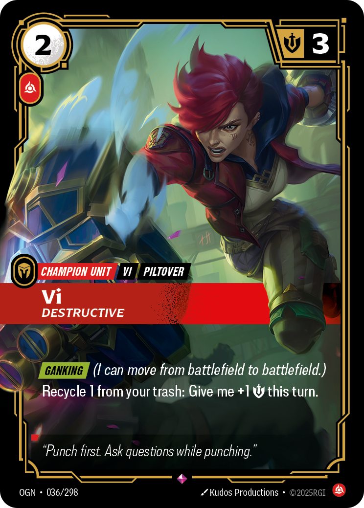 Vi, Destructive OGN-036/298 Normal Riftbound card