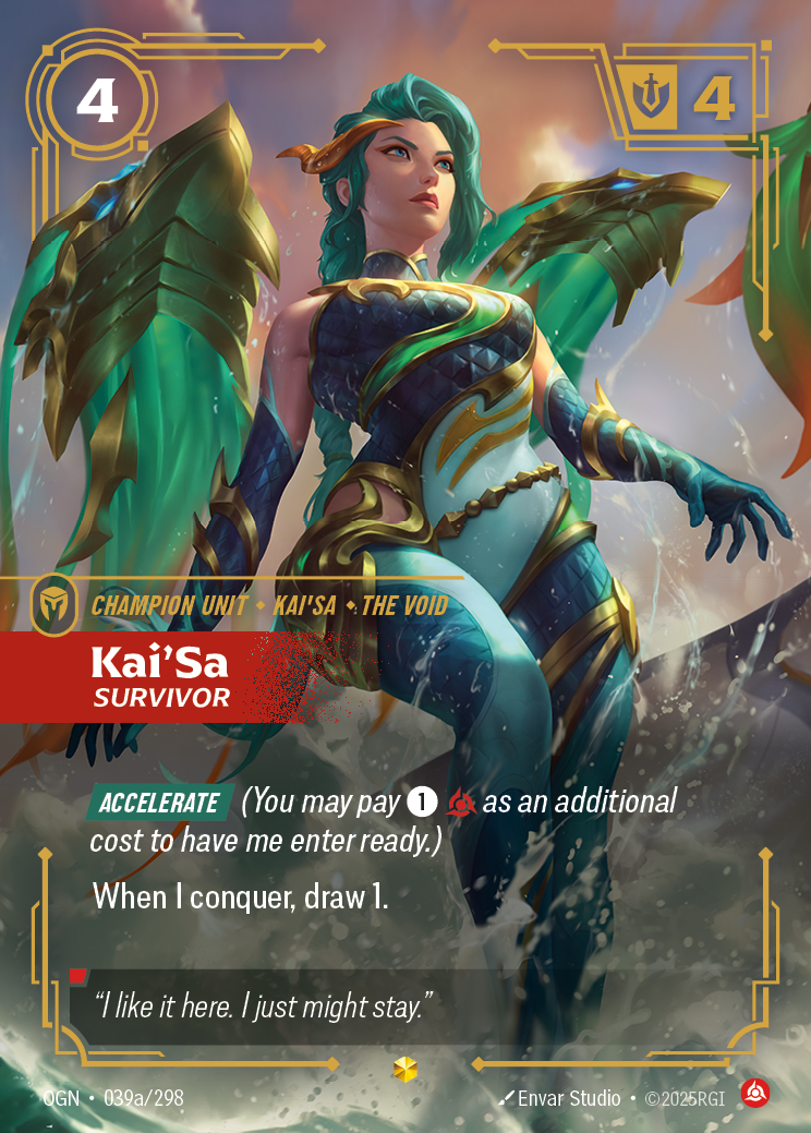 Kai'Sa, Survivor OGN-039a/298 Alternate Art Riftbound card