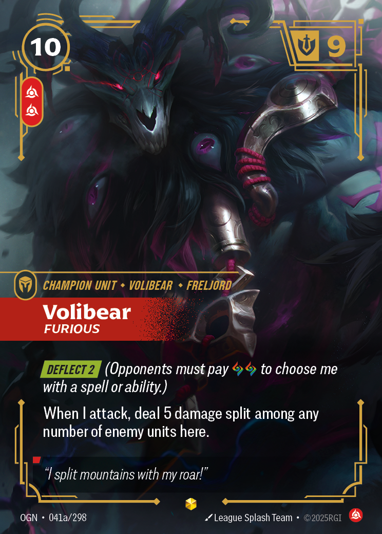 Volibear, Furious OGN-041a/298 Alternate Art Riftbound card
