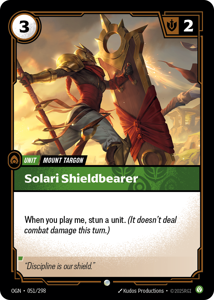Solari Shieldbearer OGN-051/298 Normal Riftbound card