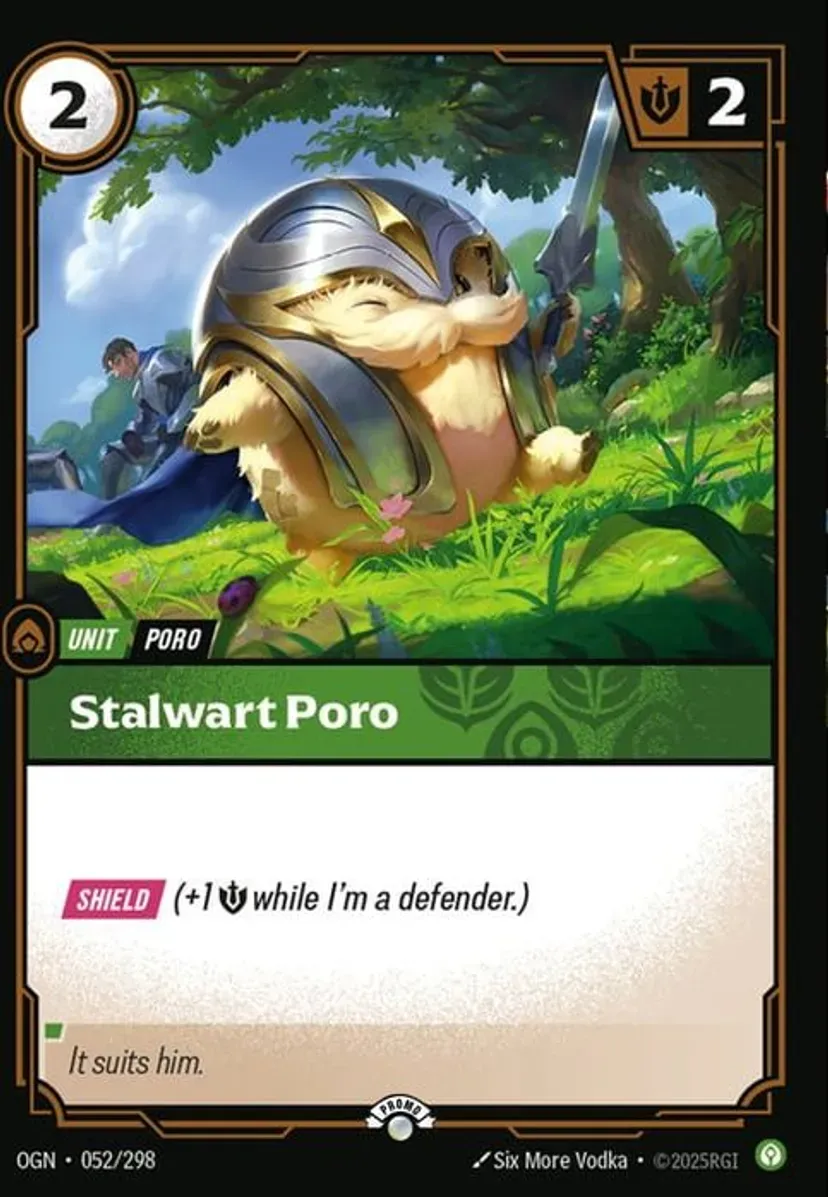 Stalwart Poro OGN-052-p-NN Foil Riftbound card