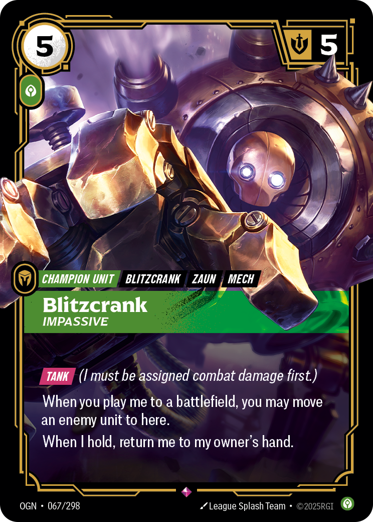 Blitzcrank, Impassive OGN-067/298 Normal Riftbound card