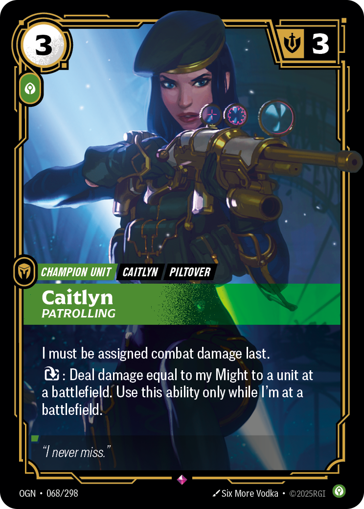 Caitlyn, Patrolling OGN-068/298 Normal Riftbound card