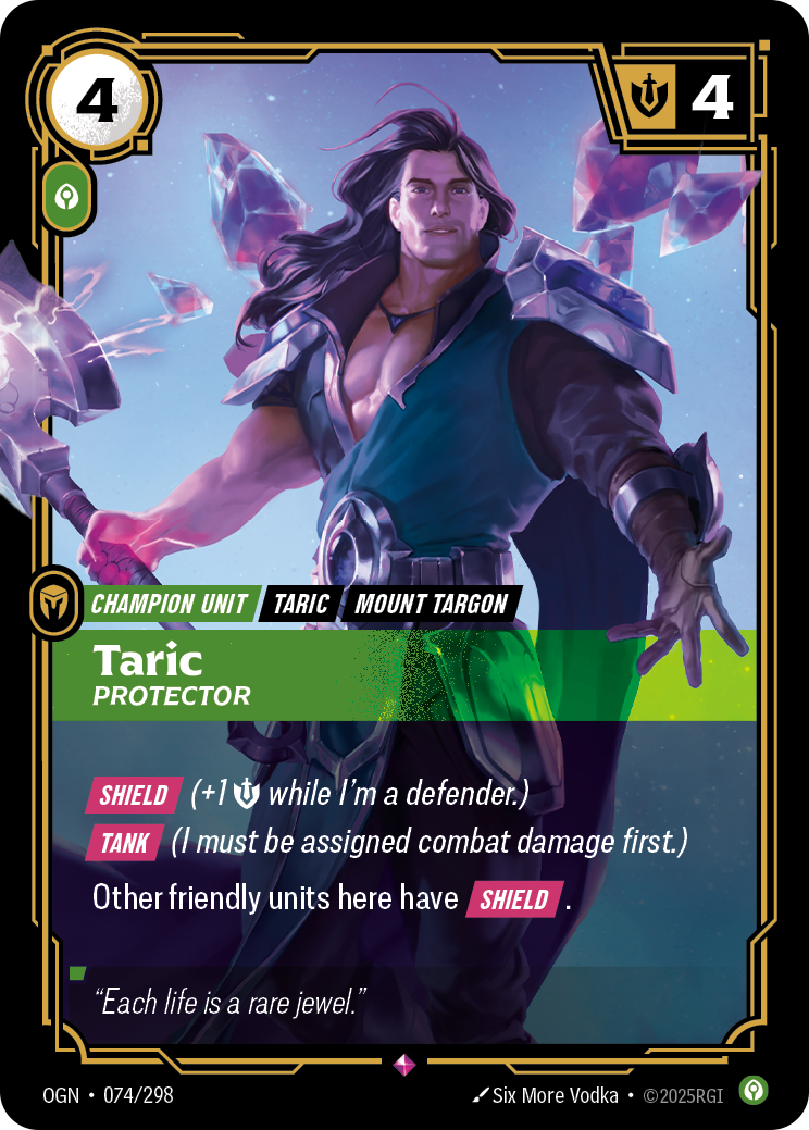 Taric, Protector OGN-074/298 Normal Riftbound card