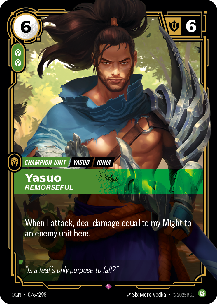 Yasuo, Remorseful OGN-076/298 Normal Riftbound card