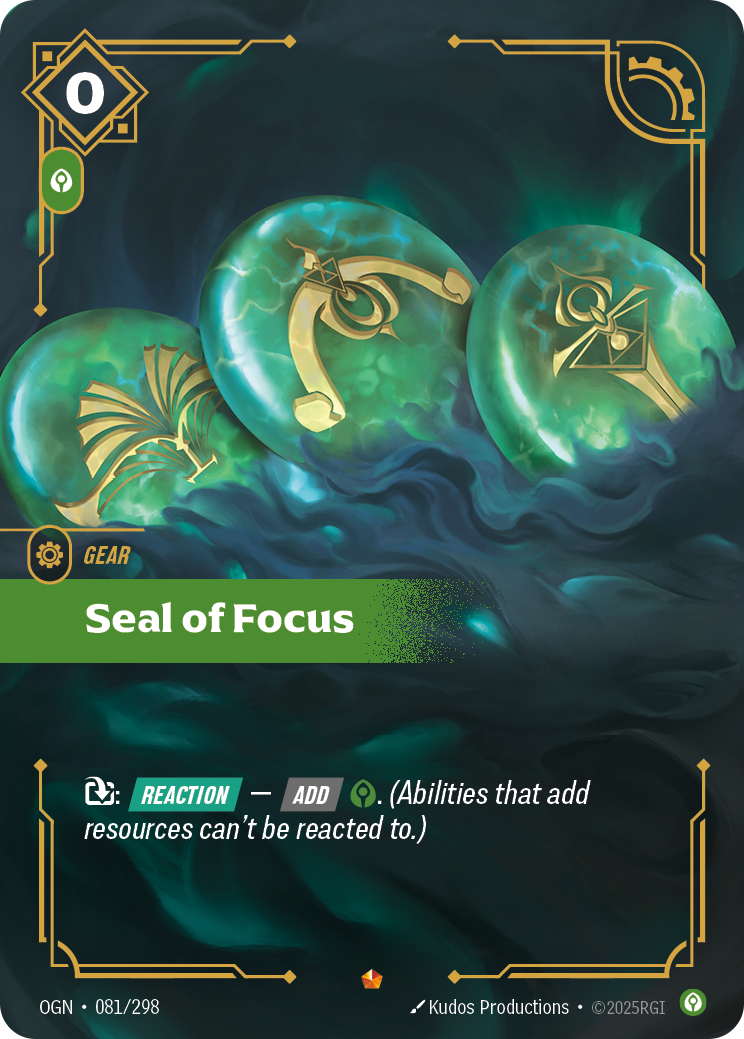 Seal of Focus OGN-081/298 Normal Riftbound card