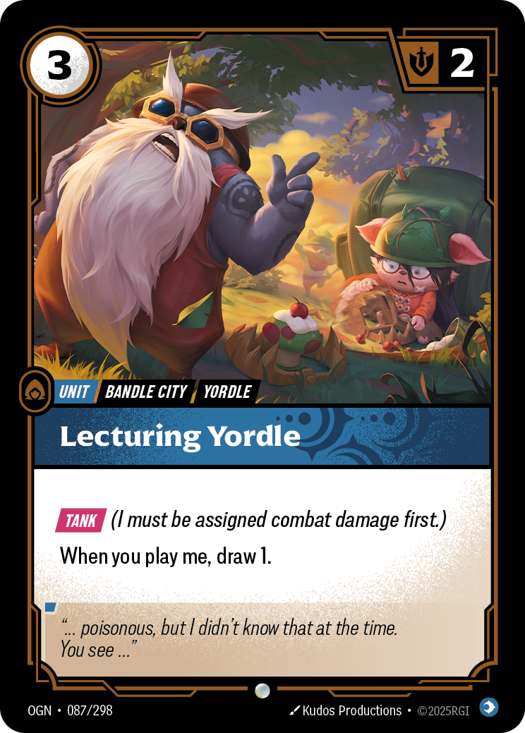 Lecturing Yordle OGN-087/298 Normal Riftbound card