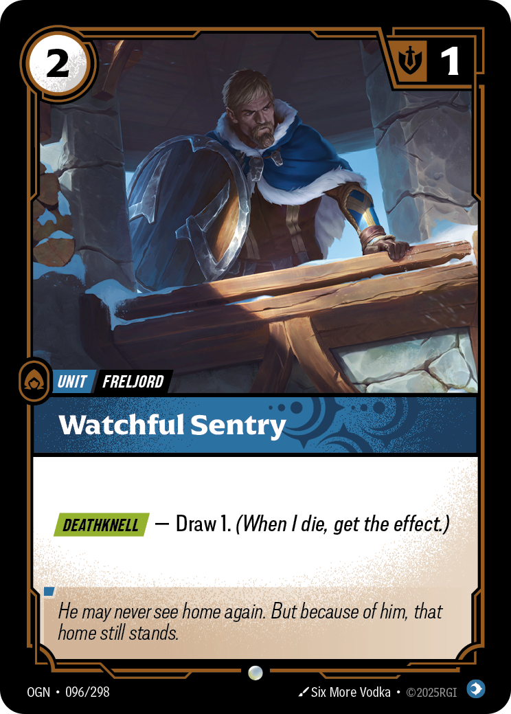 Watchful Sentry OGN-096/298 Normal Riftbound card