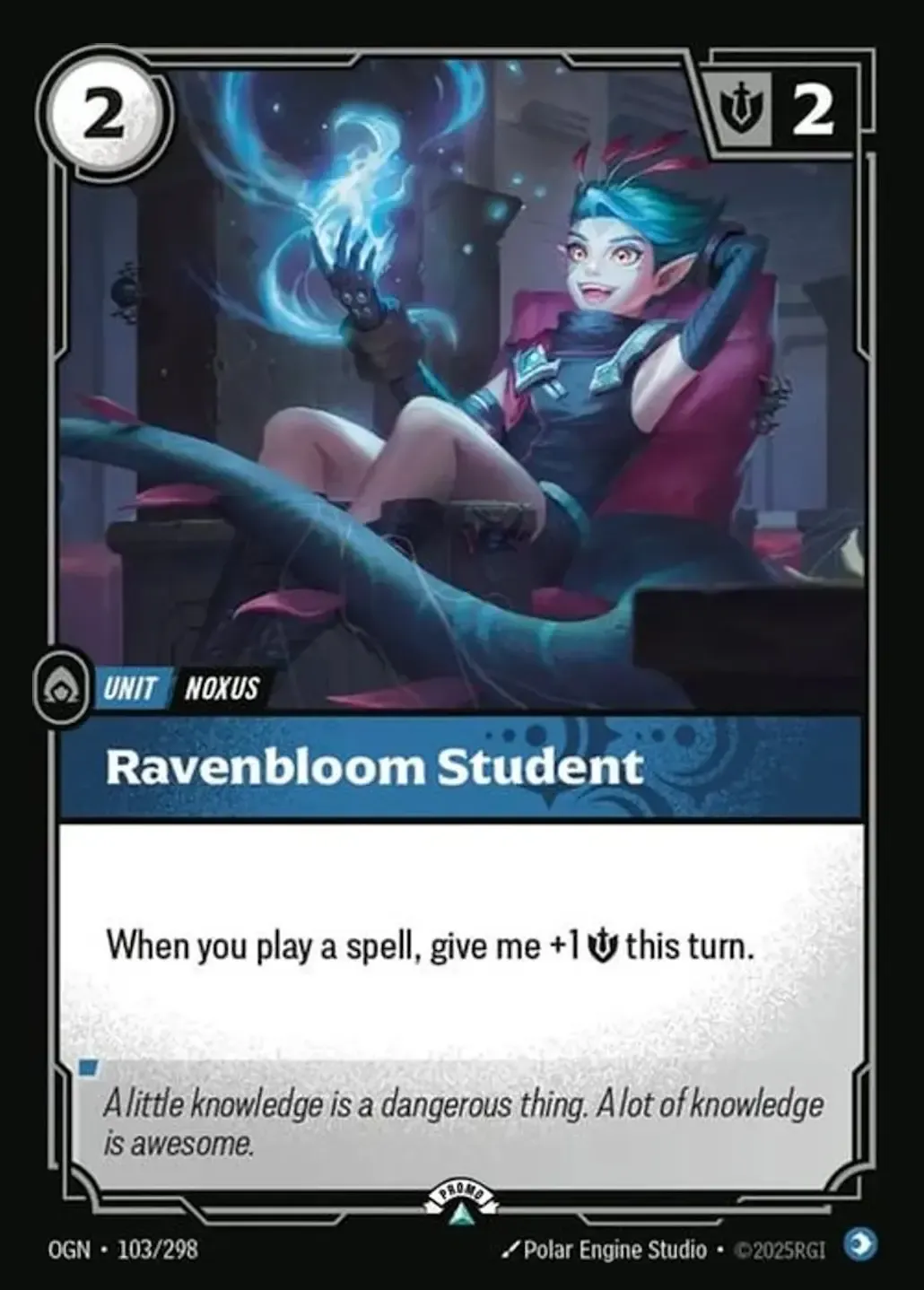 Ravenbloom Student OGN-103-p-NN Foil Riftbound card