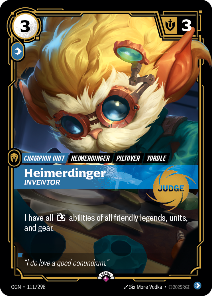 Heimerdinger, Inventor OGN-111/298-P-JUDGE Normal Riftbound card