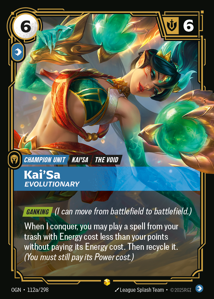 Kai'Sa, Evolutionary OGN-112a · Alternate Art Foil