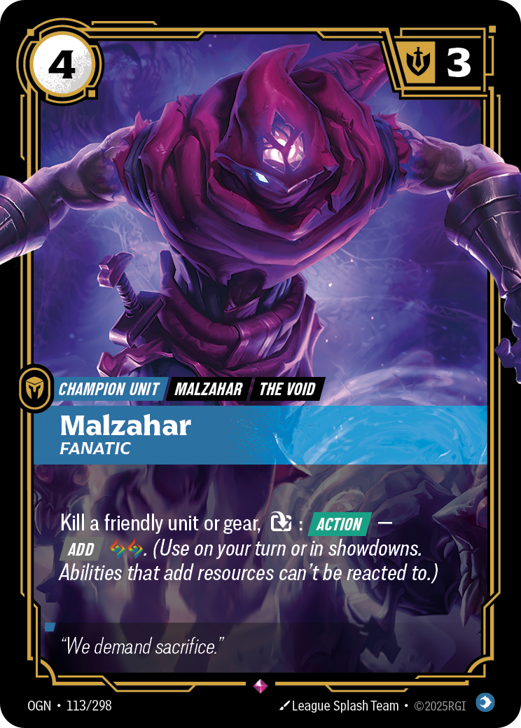 Malzahar, Fanatic Riftbound card