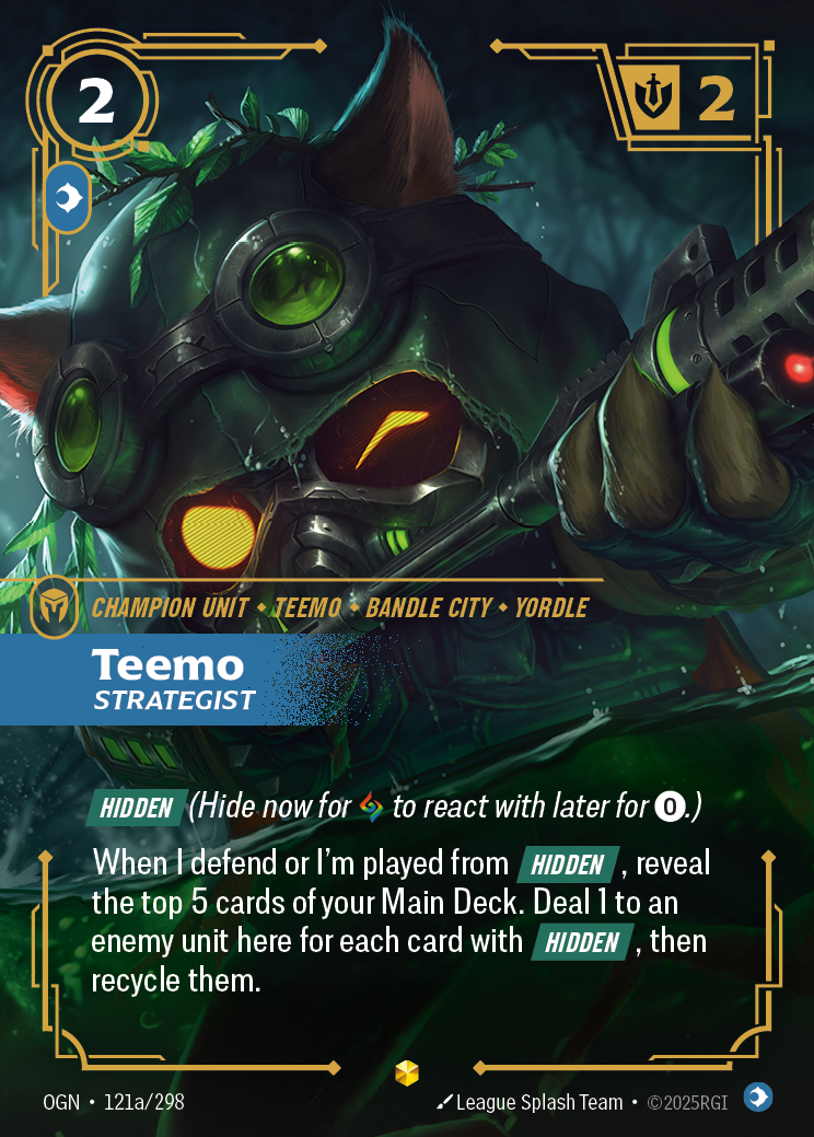 Teemo, Strategist OGN-121a/298 Alternate Art Riftbound card