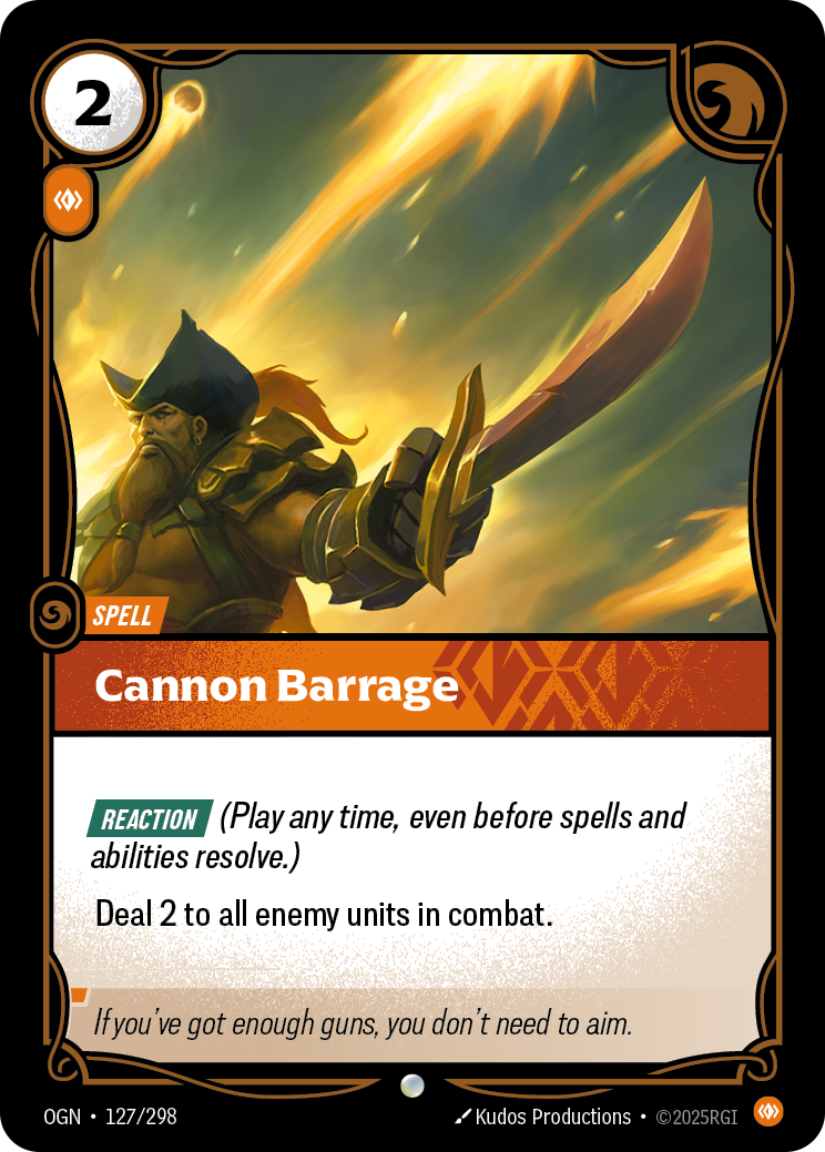 Cannon Barrage OGN-127/298 Normal Riftbound card