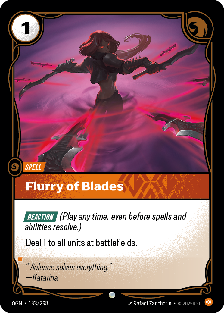 Flurry of Blades OGN-133/298 Normal Riftbound card