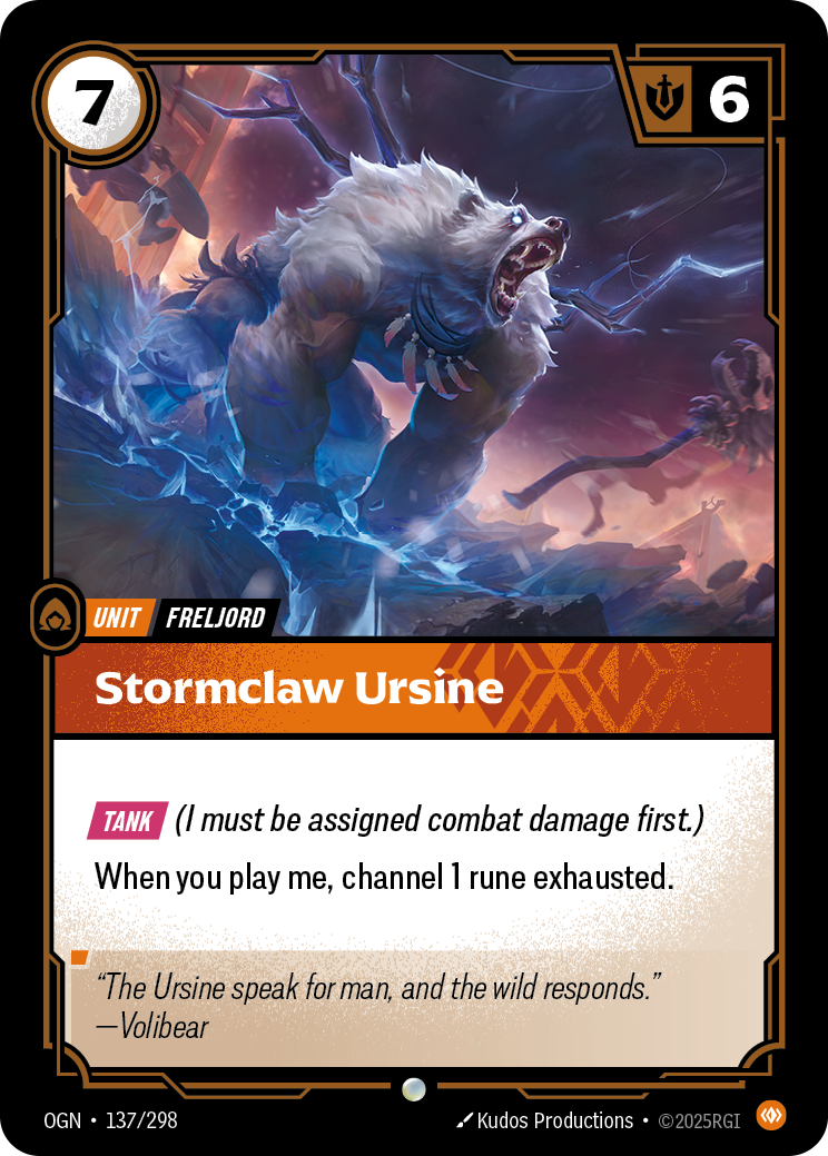 Stormclaw Ursine OGN-137/298 Normal Riftbound card