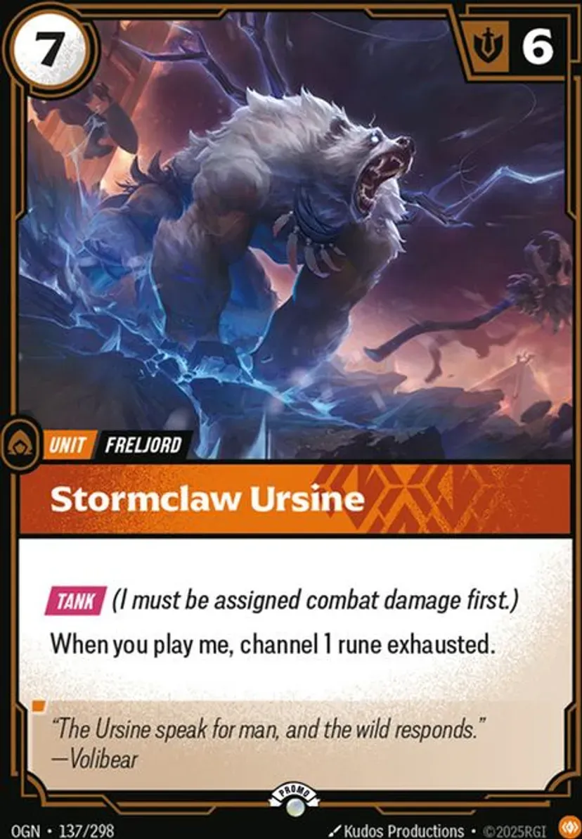Stormclaw Ursine OGN-137-p-NN Foil Riftbound card