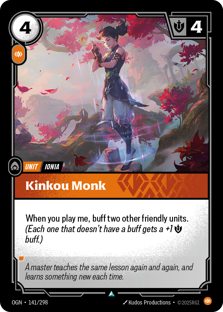 Kinkou Monk OGN-141/298 Normal Riftbound card
