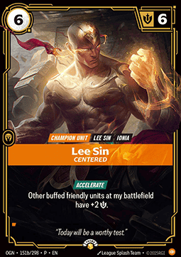 Lee Sin, Centered OGN-151b/298-P Foil Riftbound card