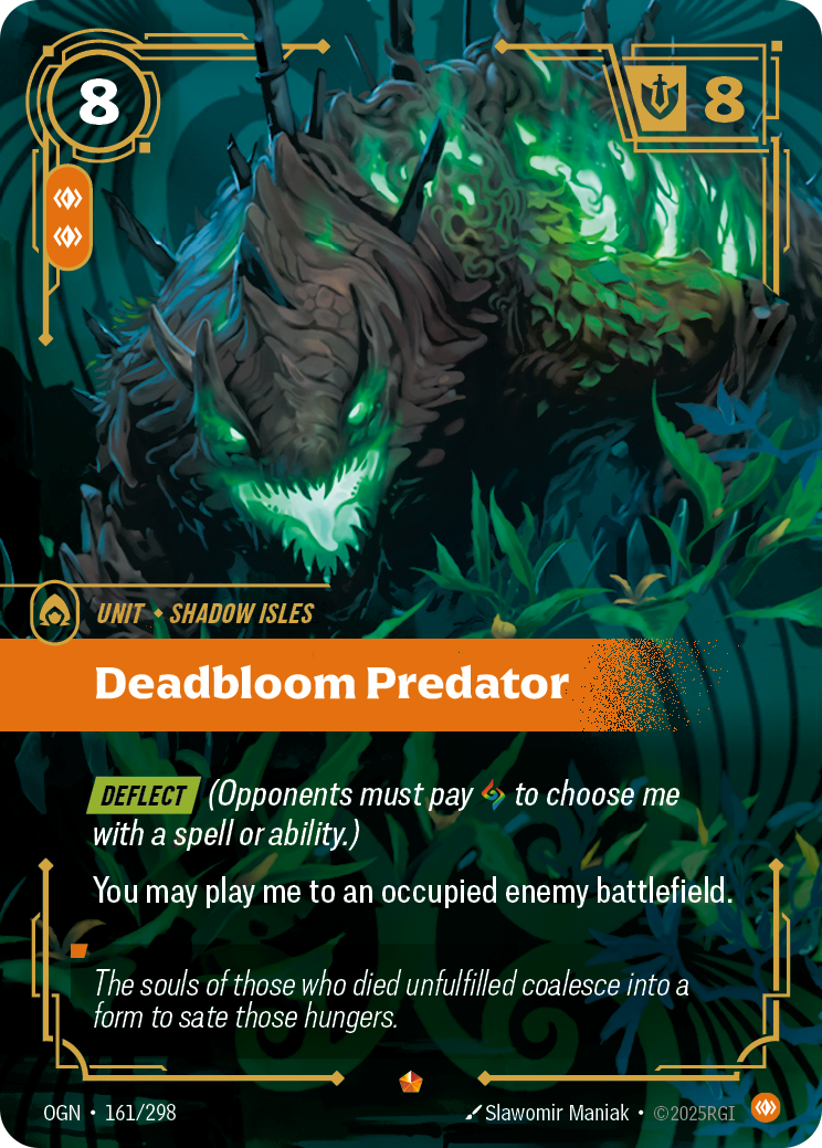 Deadbloom Predator OGN-161/298 Normal Riftbound card