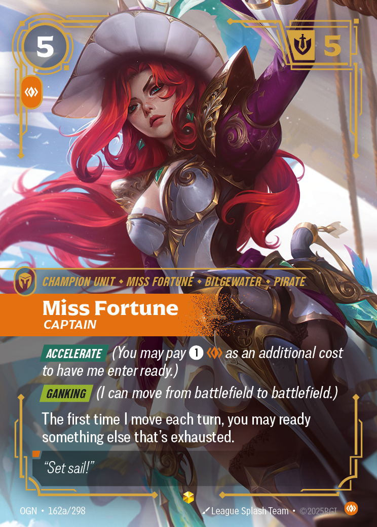 Miss Fortune, Captain OGN-162a/298 Alternate Art Riftbound card