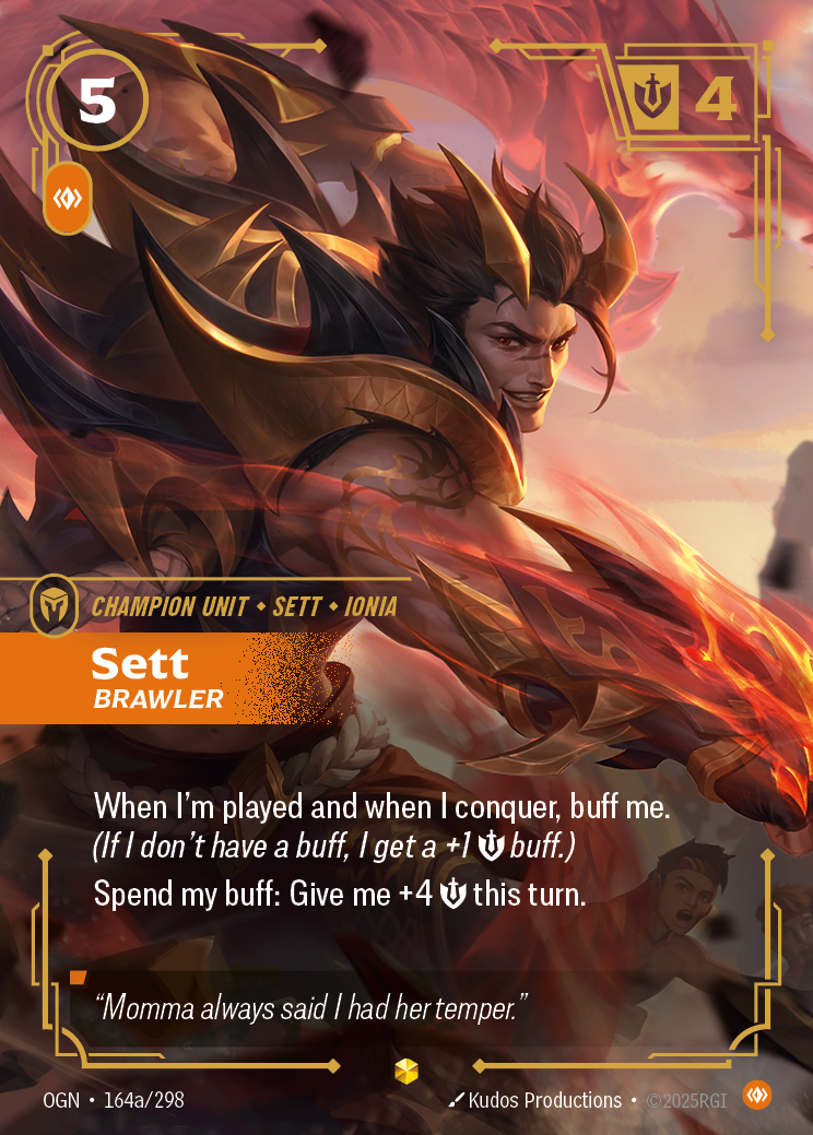 Sett, Brawler OGN-164a/298 Alternate Art Riftbound card