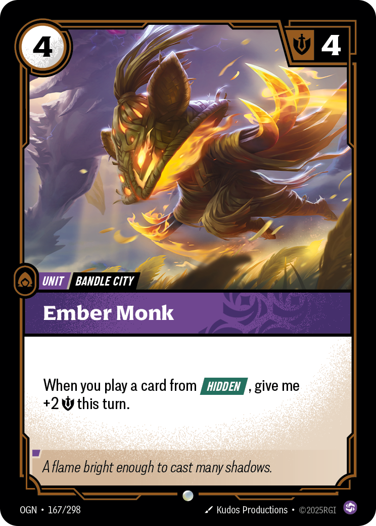 Ember Monk OGN-167/298 Normal Riftbound card