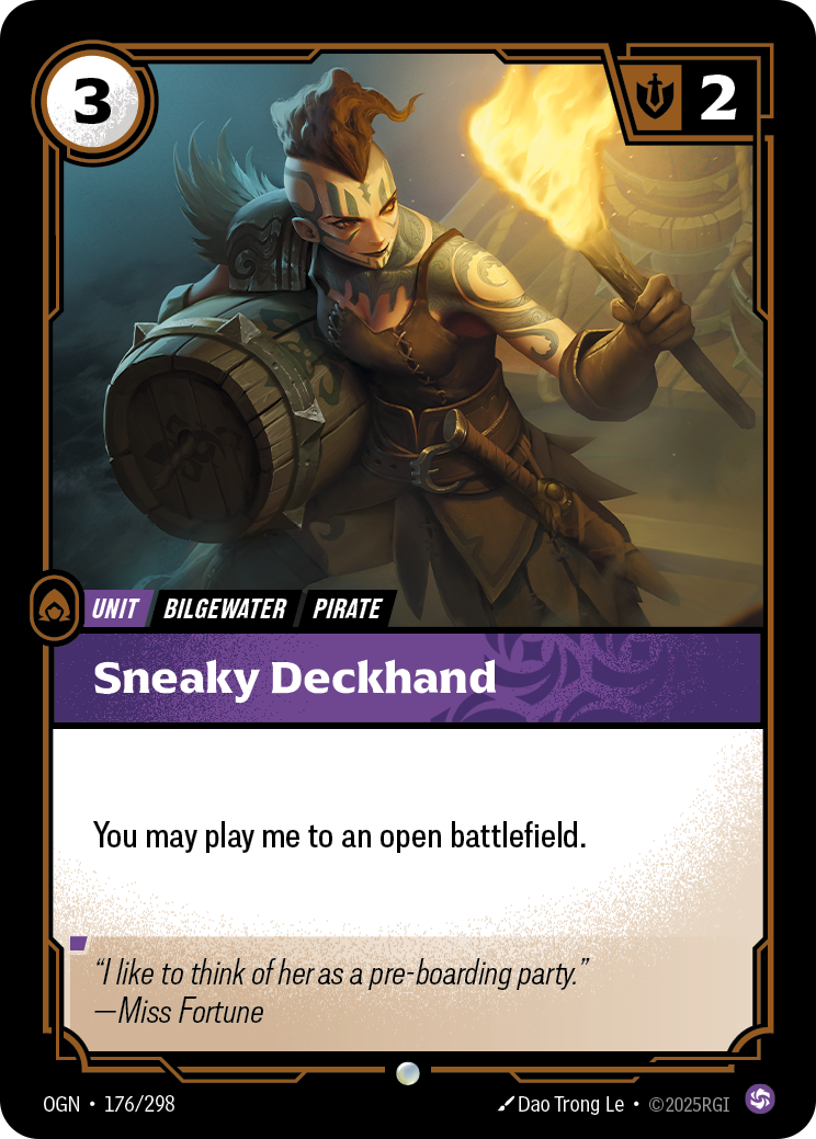 Sneaky Deckhand OGN-176/298 Normal Riftbound card