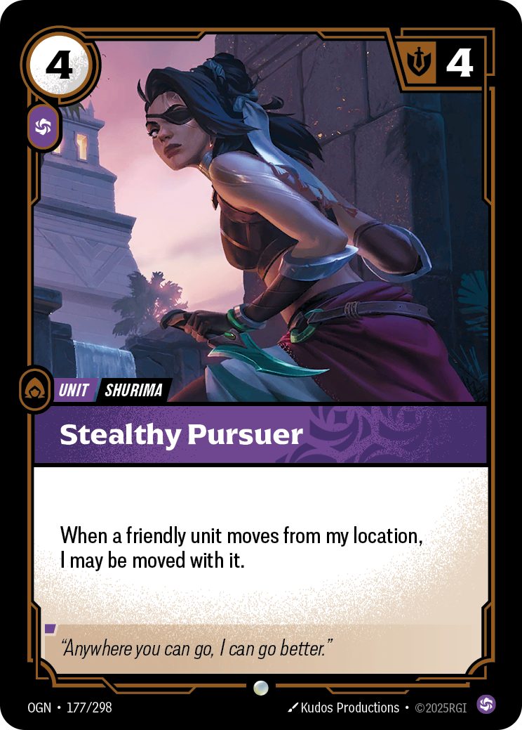 Stealthy Pursuer OGN-177/298 Normal Riftbound card