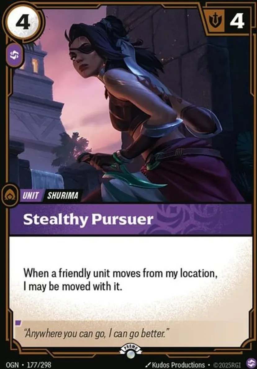 Stealthy Pursuer OGN-177-p-NN Foil Riftbound card