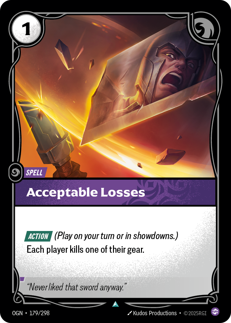 Acceptable Losses OGN-179/298 Normal Riftbound card