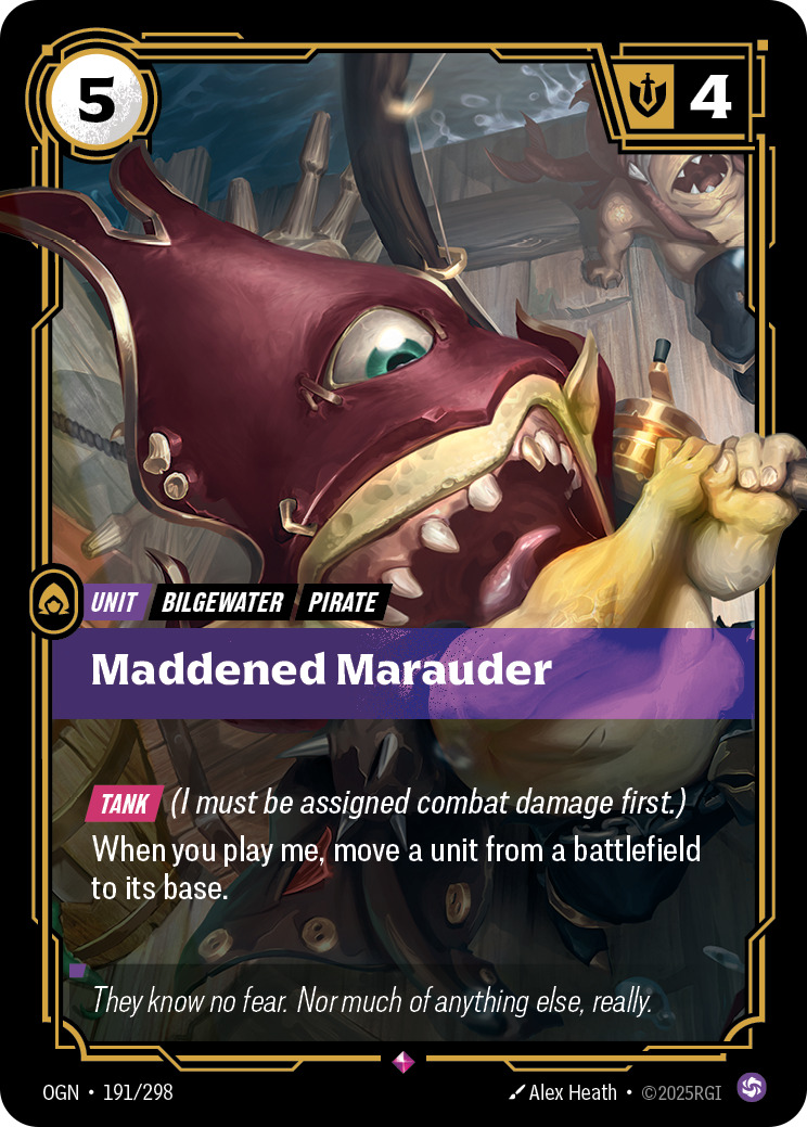 Maddened Marauder OGN-191/298 Normal Riftbound card