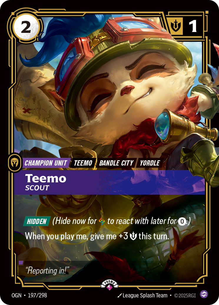 Teemo, Scout OGN-197/298-P Normal Riftbound card