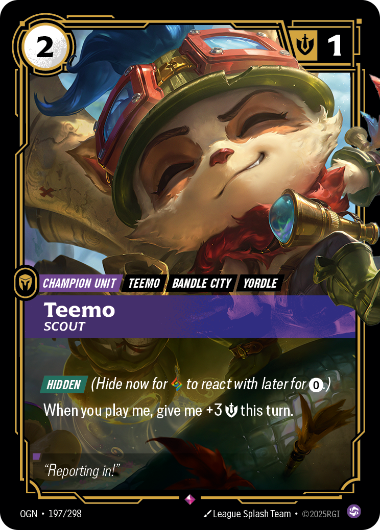Teemo, Scout OGN-197/298 Normal Riftbound card