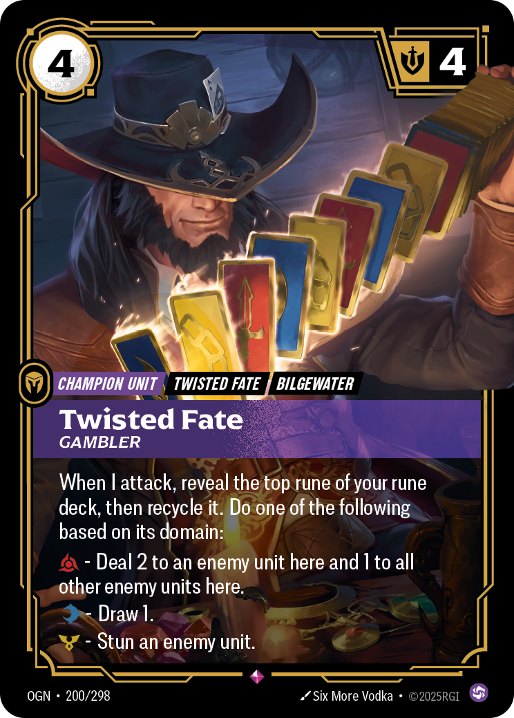 Twisted Fate, Gambler OGN-200/298 Normal Riftbound card