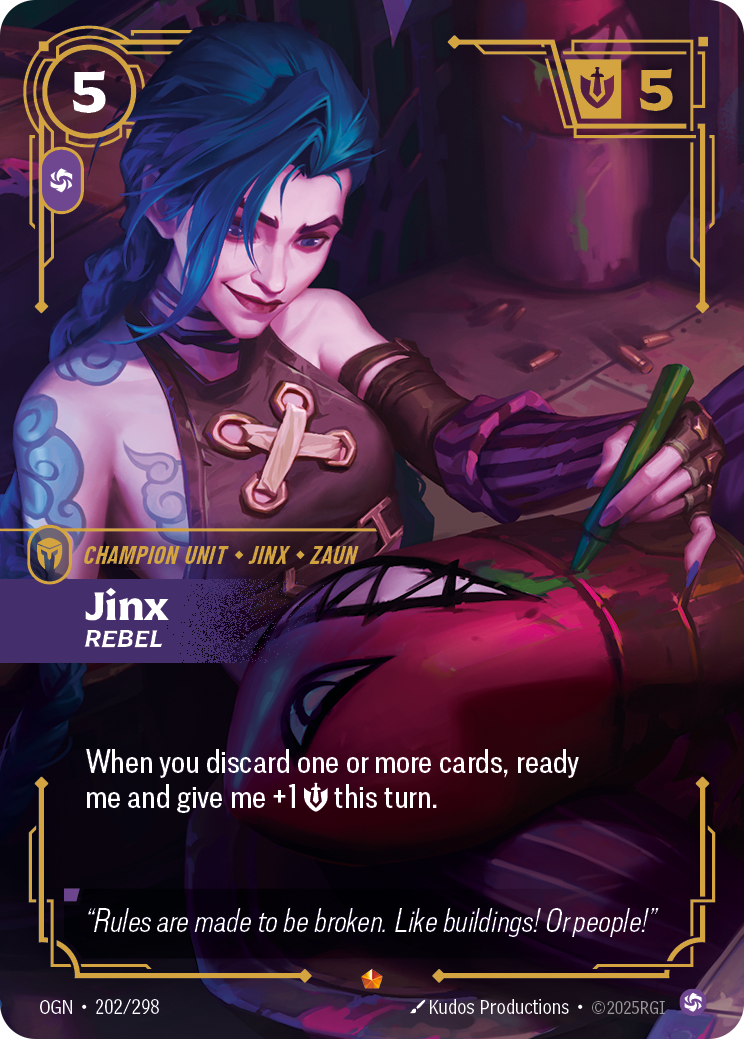 Jinx, Rebel OGN-202/298 Normal Riftbound card