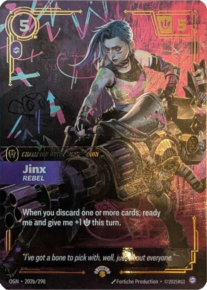 Jinx, Rebel OGN-202b/298 Foil Riftbound card