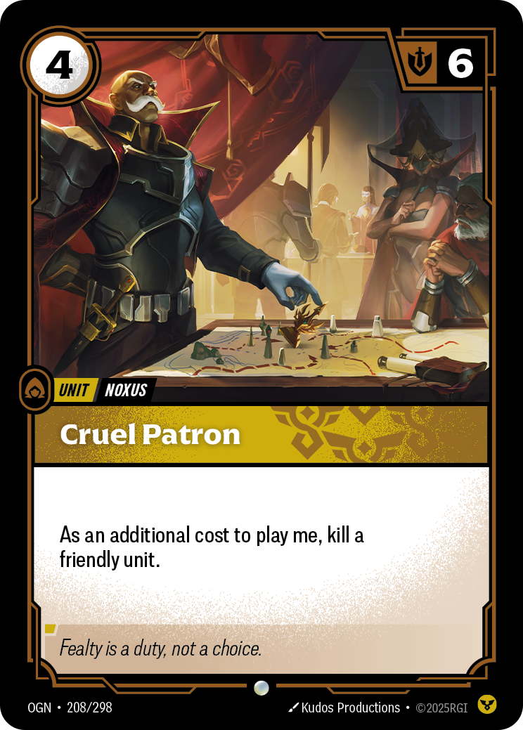 Cruel Patron OGN-208/298 Normal Riftbound card