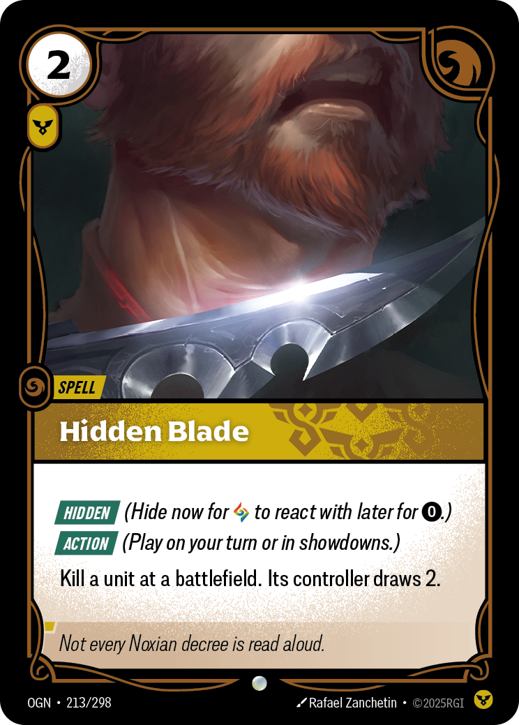 Hidden Blade OGN-213/298 Normal Riftbound card